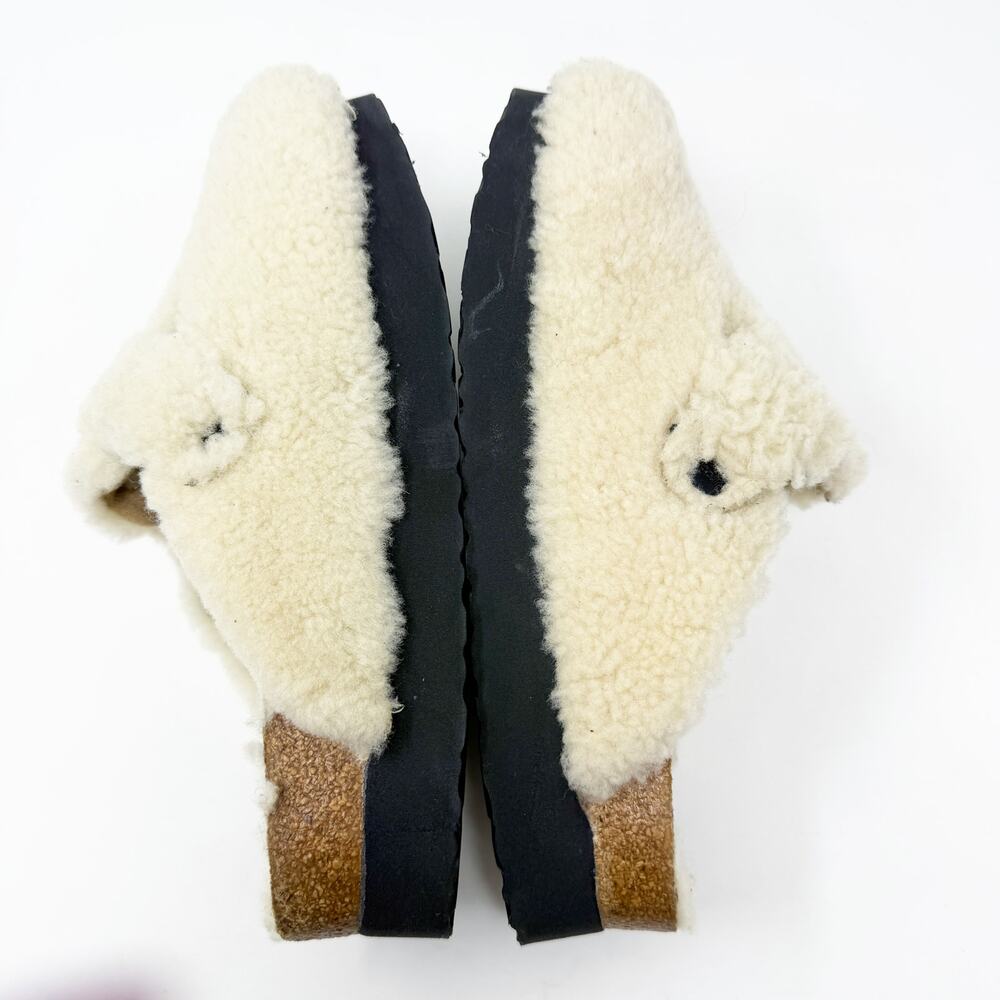 Papillio Cream Shearling Platform Clogs Women's EU 40/US 9-9.5 Made in Portugal - Picture 4 of 8
